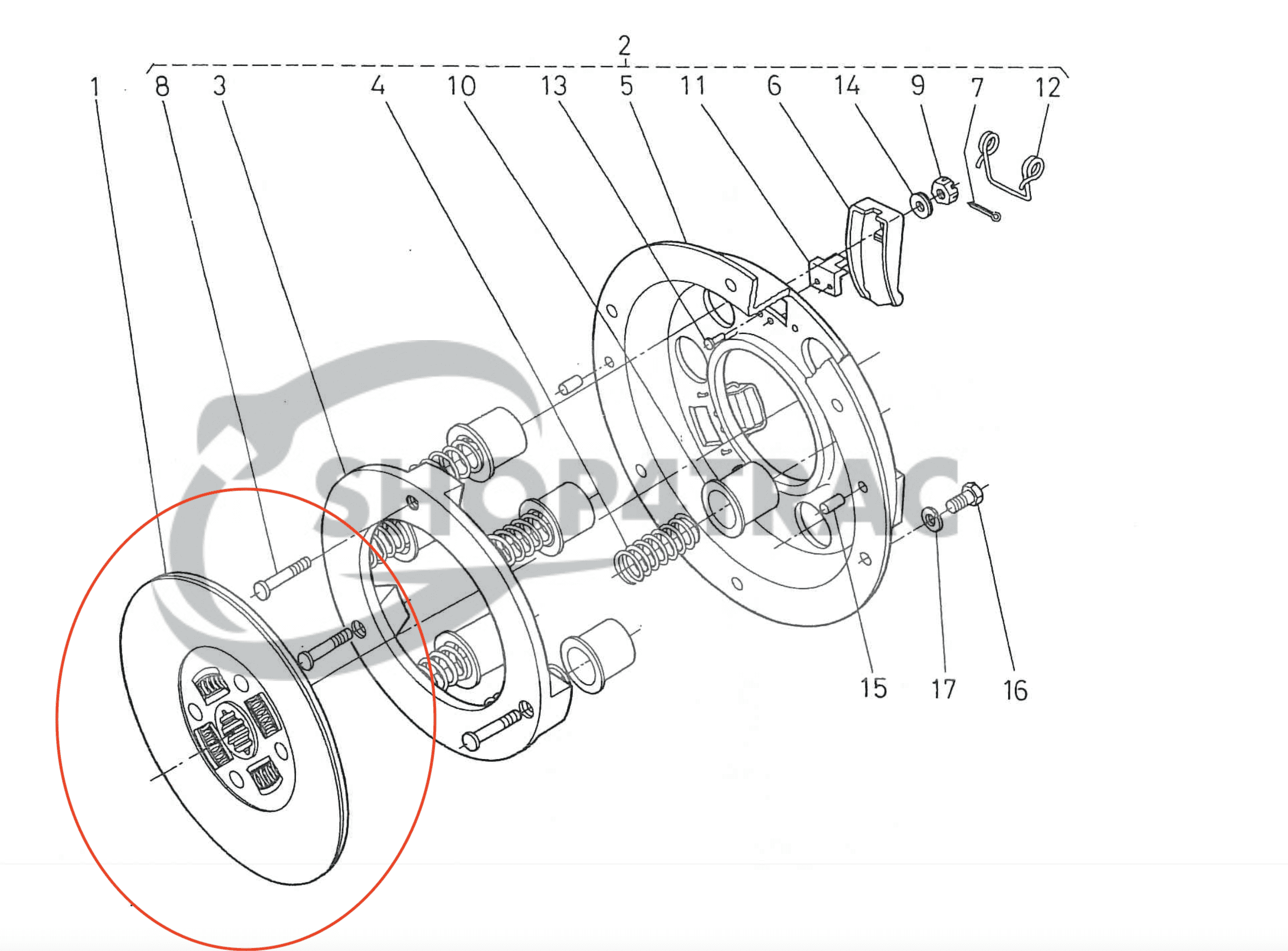 Koppelingsplaat Kubota Aste | B1200 - B7001 | Zen-Noh ZB | Shop4Trac