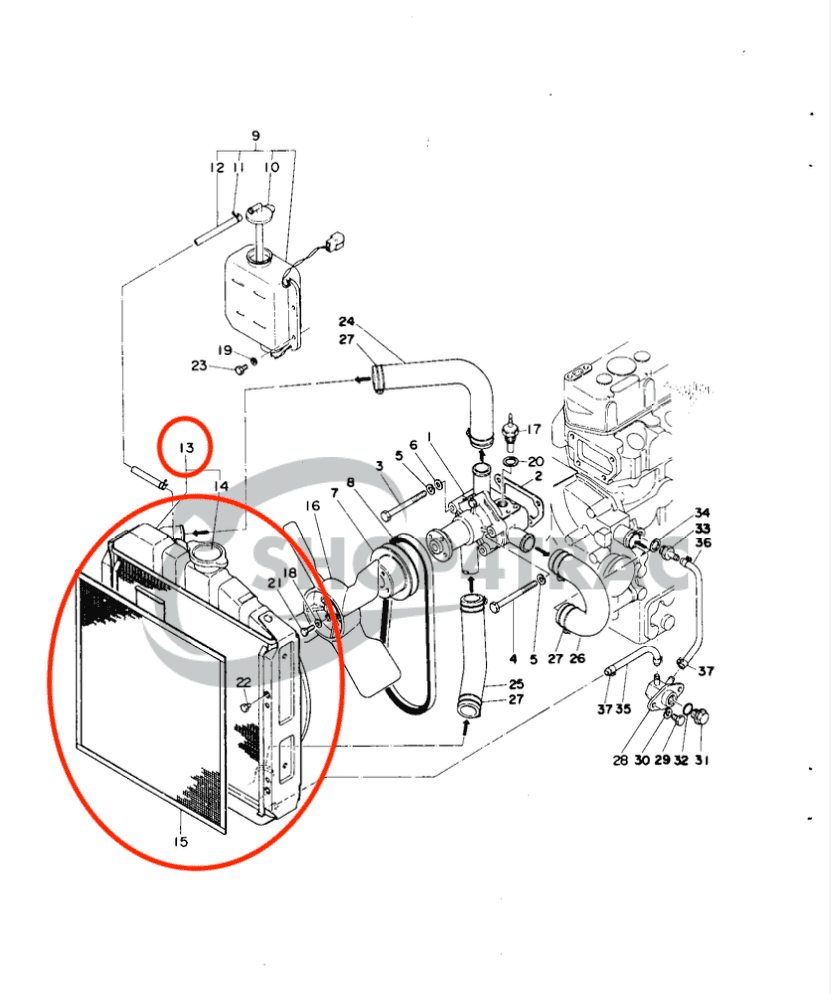 Radiateur Yanmar YM 1601-YM1702 | Shop4Trac