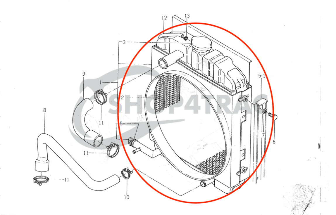 Radiateur Iseki TL1900 - TL2700 | TL1901 - TL2701 | TE4270 | incl. koelwaterslangen - 11
