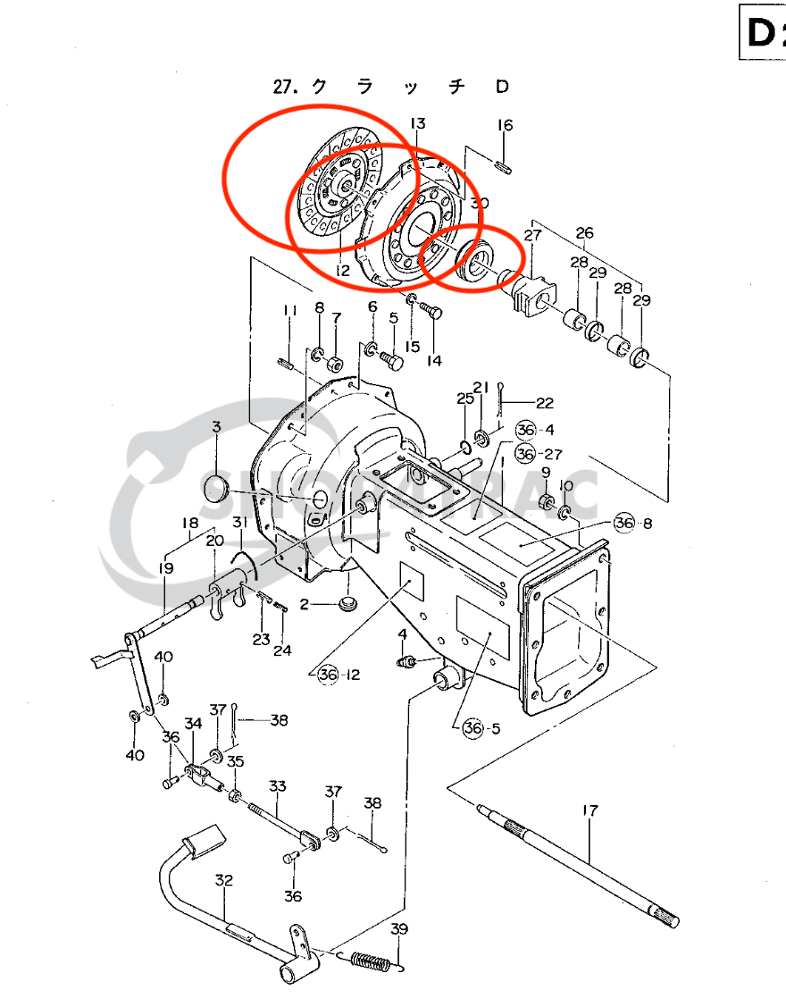 Koppelingsset Yanmar F | YM Type 1 F5-F165 | YM1301-YM 1720 - 6