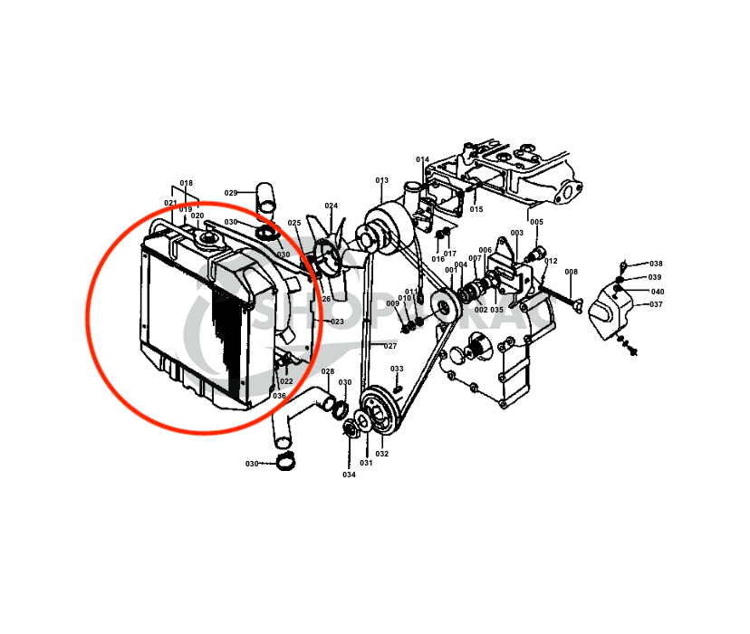 Radiateur Kubota B6000 | Zen-noh ZB6000 | B6000E - 2