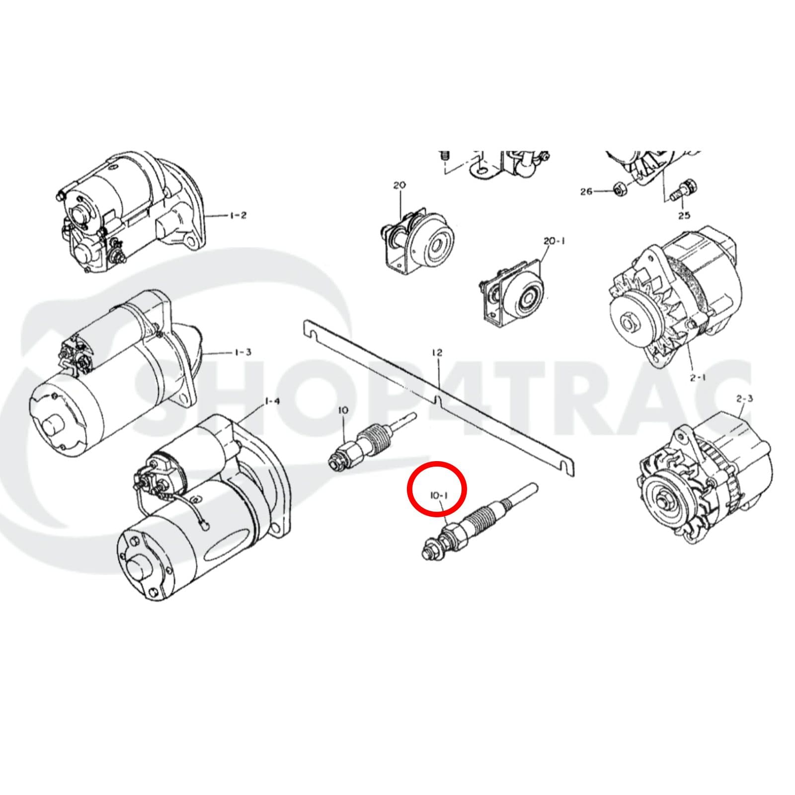 Gloeibougie | Gloeispiraal Iseki TE TL TU type 2 | Shop4Trac