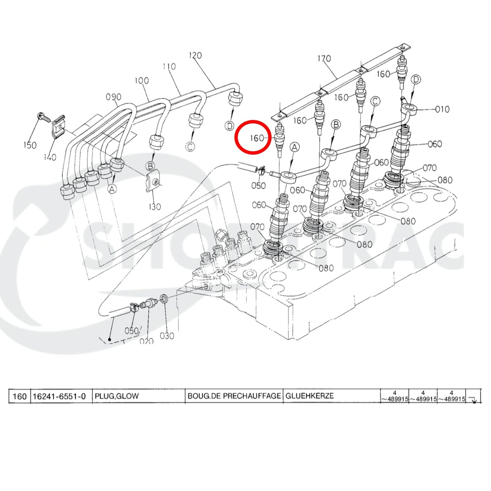 Gloeibougie | Gloeispiraal Kubota A-15 - A-195 | GB 20 | Shop4Trac