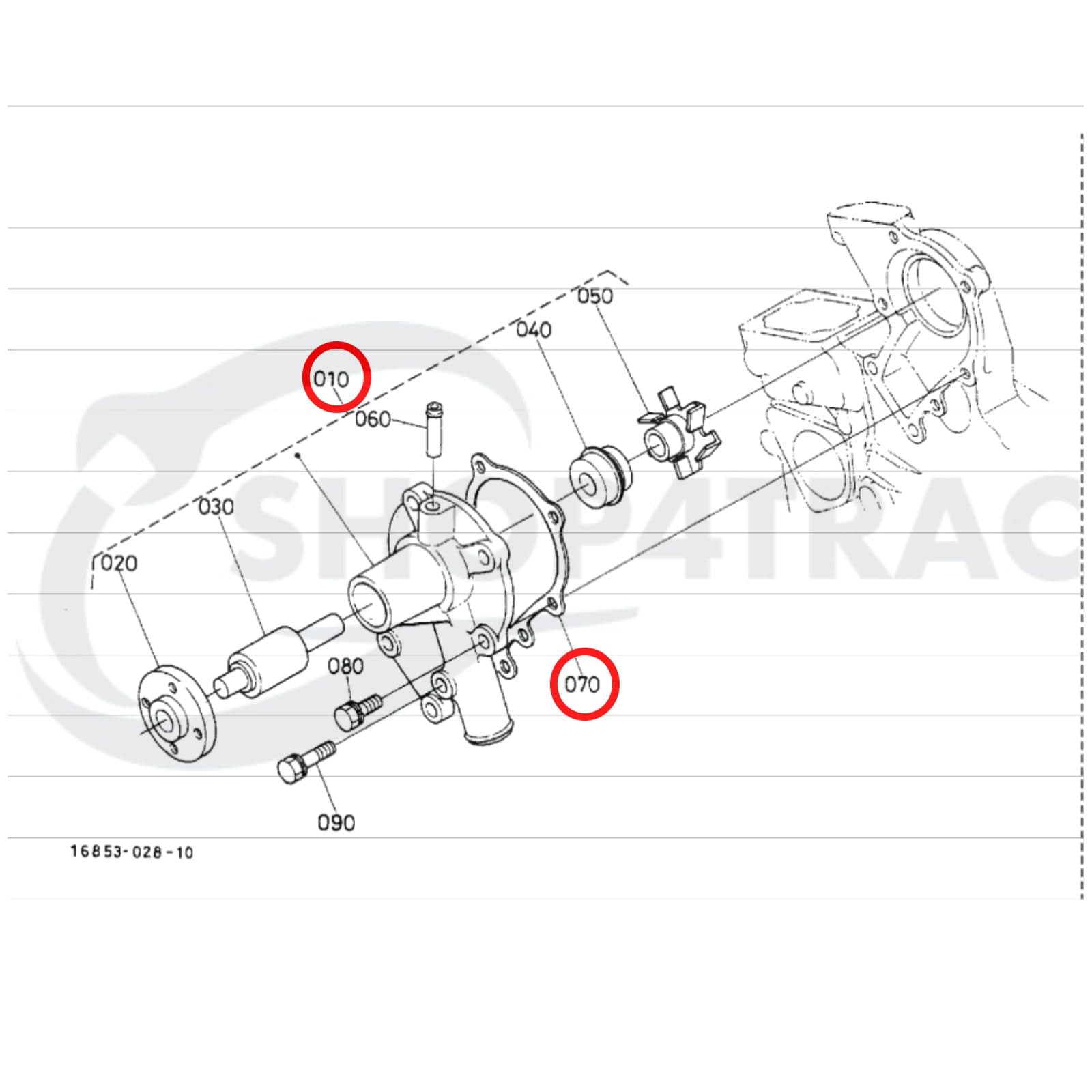 Waterpomp Kubota Z482 | Z602 | D722 | D902 | Shop4Trac