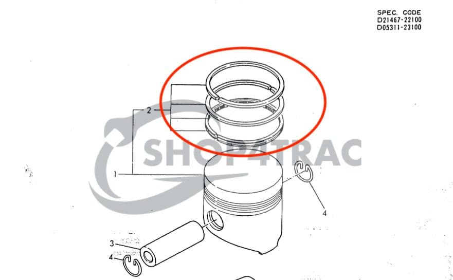 Zuigerveren Yanmar F16 YM | 3T75U motor | Shop4Trac