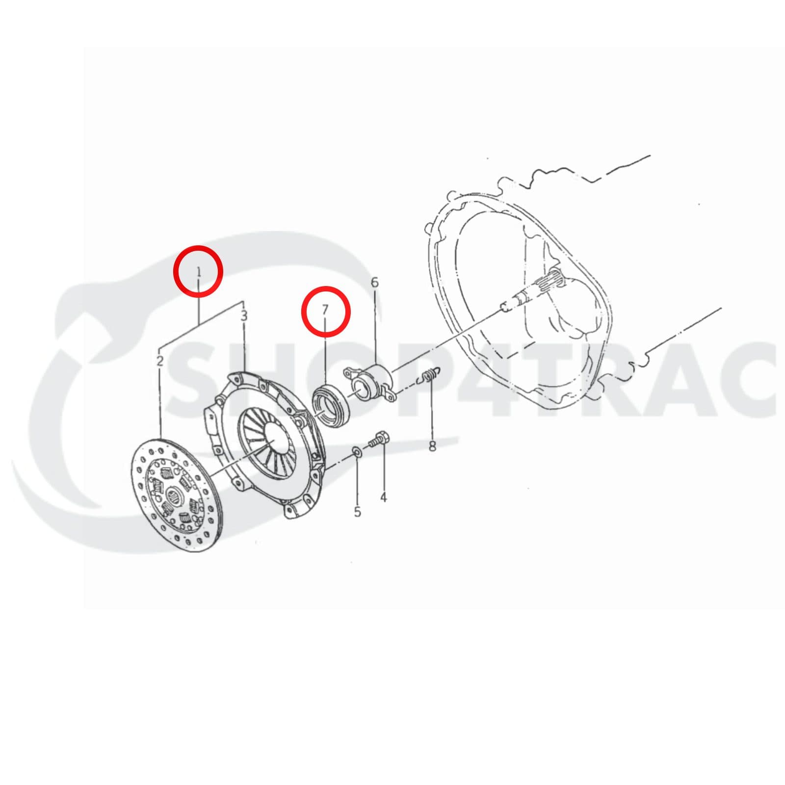 Koppelingsset Iseki TU | TE | TL Landhope | Bolens G212-214 | Shop4Trac