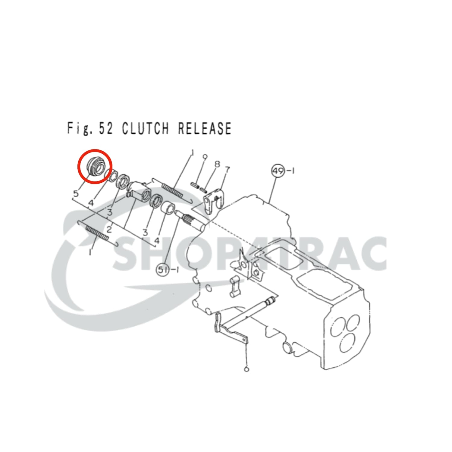 Druklager Yanmar F5 - F7 | F14 - F265 - FX175 - FX435 | YM177 - YM336 | YM1500 - YM1720 | - 5