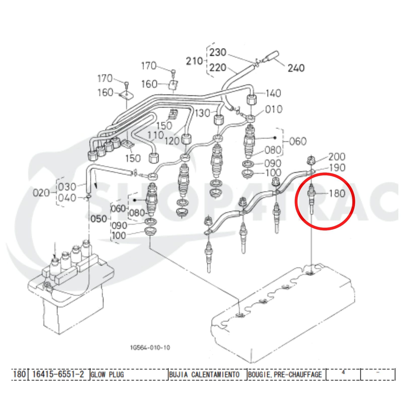 Gloeibougie | Gloeikaars Kubota | D1403 | D1503 | D1703 | V1903 | V2003 | V2203 | V2403 | Shop4Trac