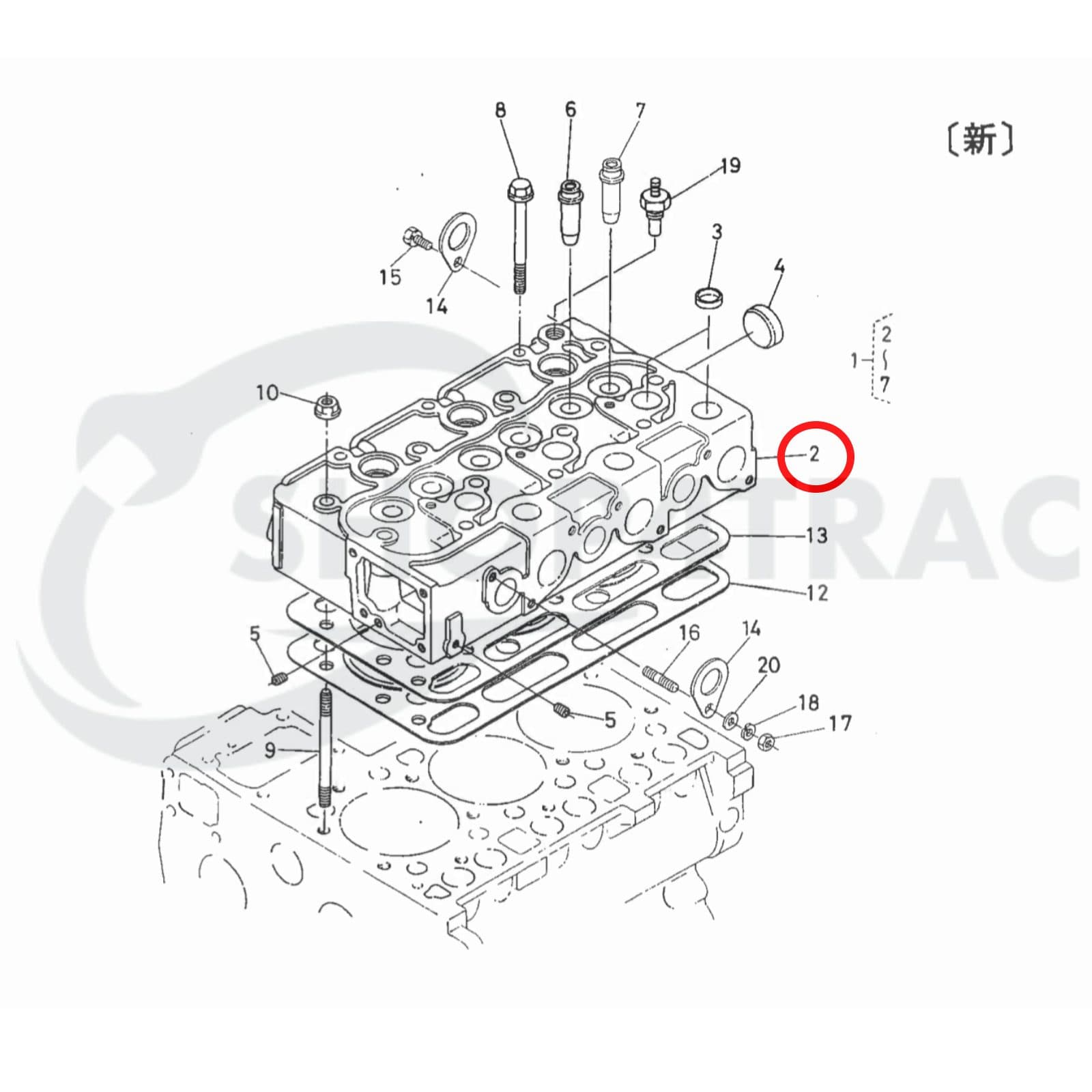 Cilinderkop Kubota D1302 | D1402 | D1402-L | D1402DIA | 3D85 | Shop4Trac