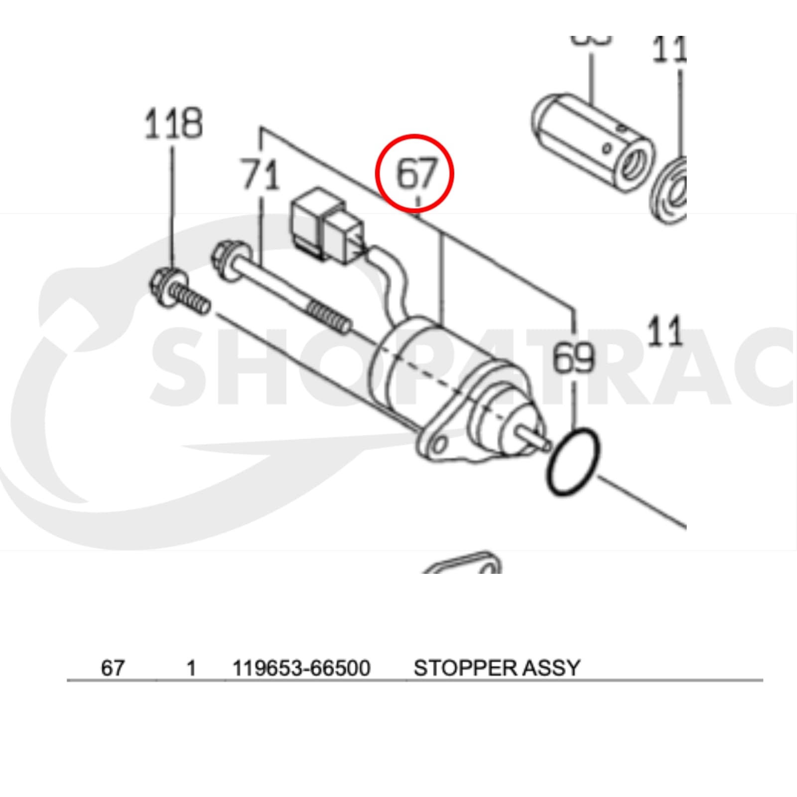 Solenoid | Stopmagneet | Brandstofafsluiter Yanmar 1503ES-12S5SUC5S | AF17 - AF330 | KE13 - KE-60 | RS27 - RS330 - 2