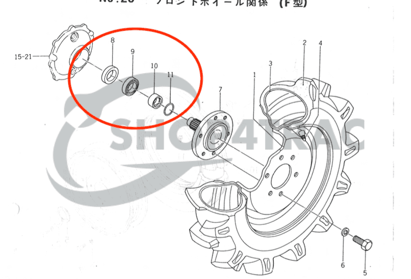 Vooras seal Iseki TL | keerring TL2100, TL2300, TL2500, TL2700 | Shop4Trac