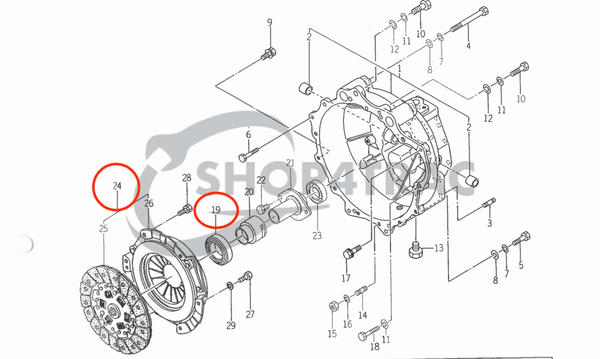 Koppelingsset Iseki TA | TL | TU | Shop4Trac