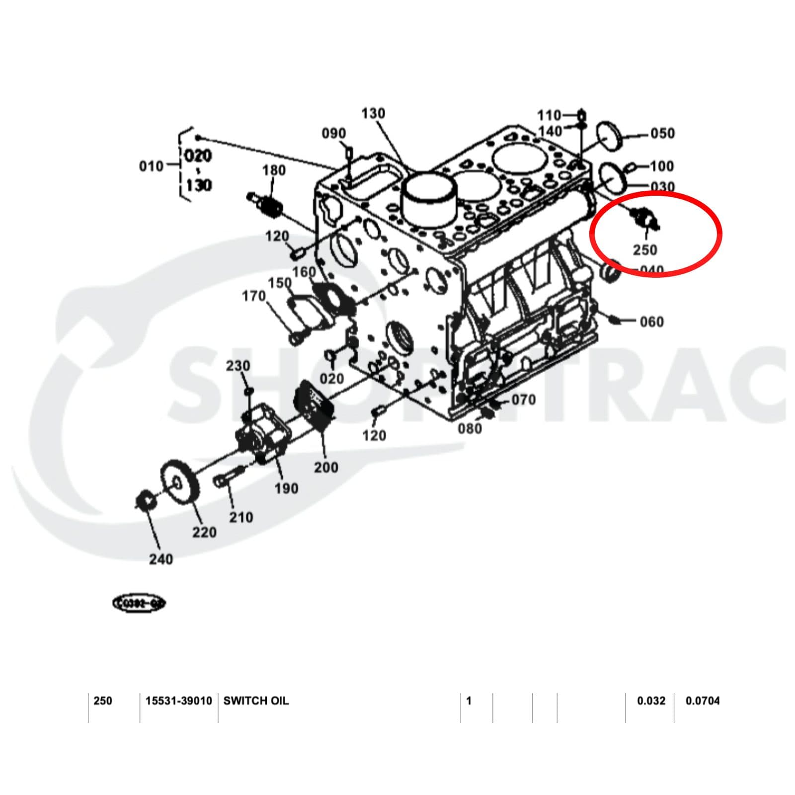 Oliedrukschakelaar Kubota | Mitsubishi | Yanmar | Hinomoto | Shop4Trac