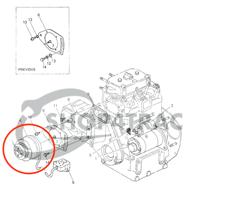 Dynamo Yanmar YM1300, YM1500 | Shop4Trac