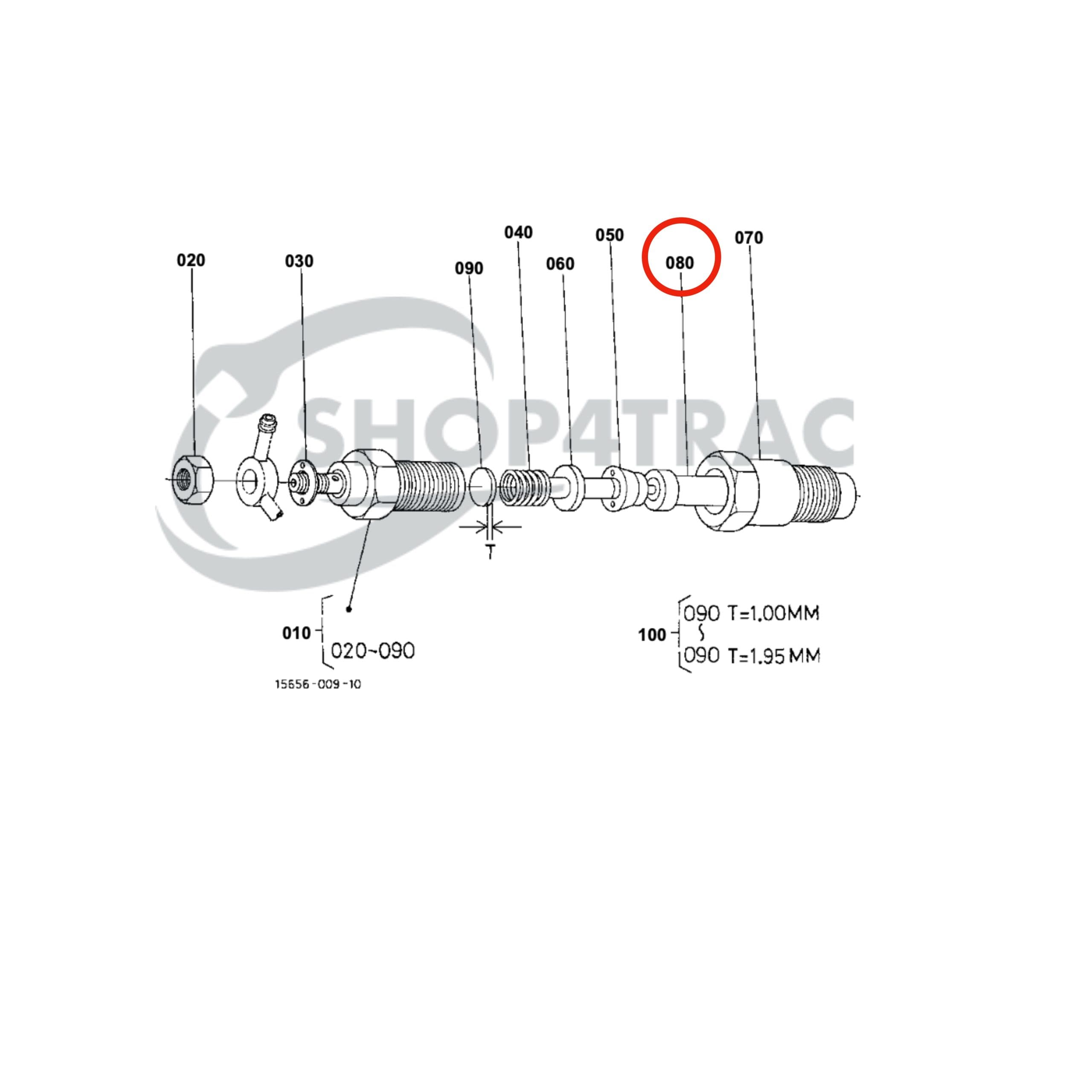 Verstuiver nozzle Kubota D650-D950 | Z500-Z751 | V1100-V1702 - 2