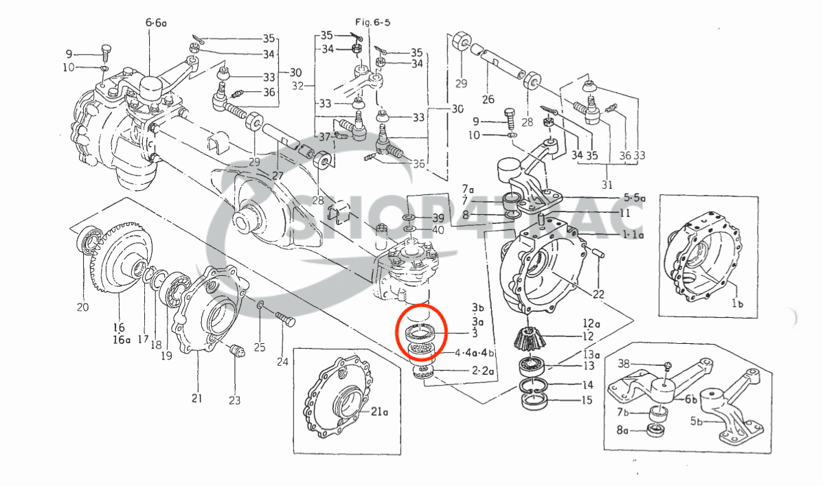 Voorras keerring | Asafdichting | Fusee Iseki TL1900 | TL2100 | TU1400 | TU1500 | Shop4Trac