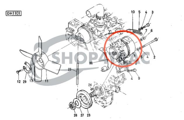 Dynamo Kubota L200 - L2350 | L1500 - L3001 B6100 - B7200 | Shop4Trac