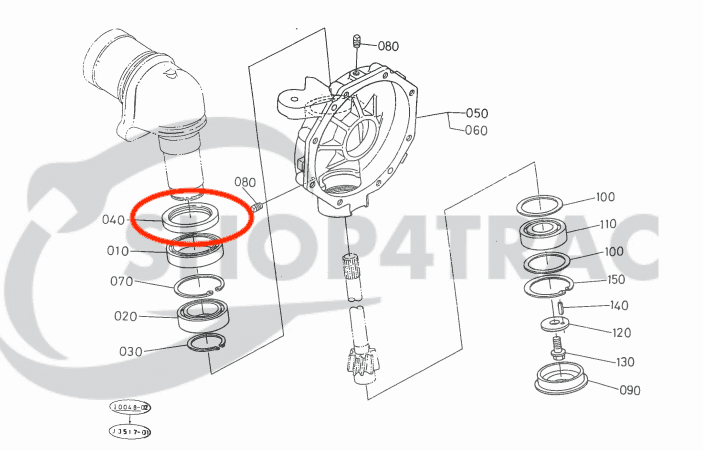 Kubota Keerring vooras | L1 | GL19-GL320 | L2050 - L3250DT - 5