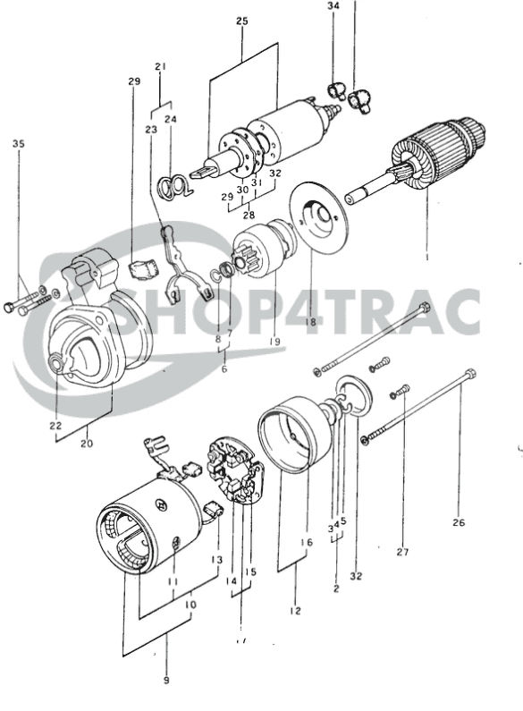 Startmotor Yanmar YM135 - YM1500 | 9-Tanden | Shop4Trac