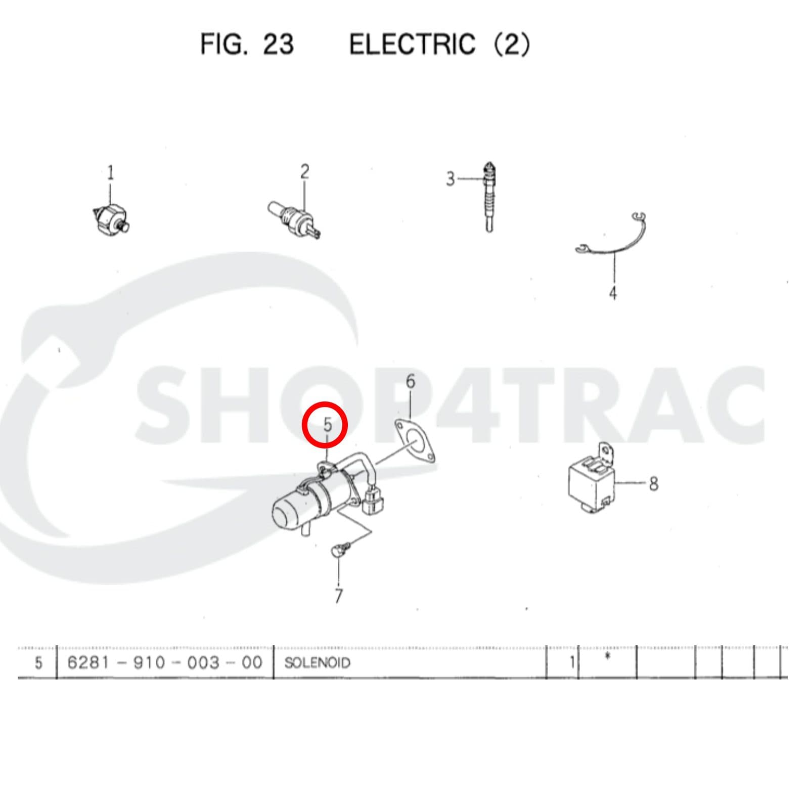 Solenoid Kubota | Iseki | Shop4Trac