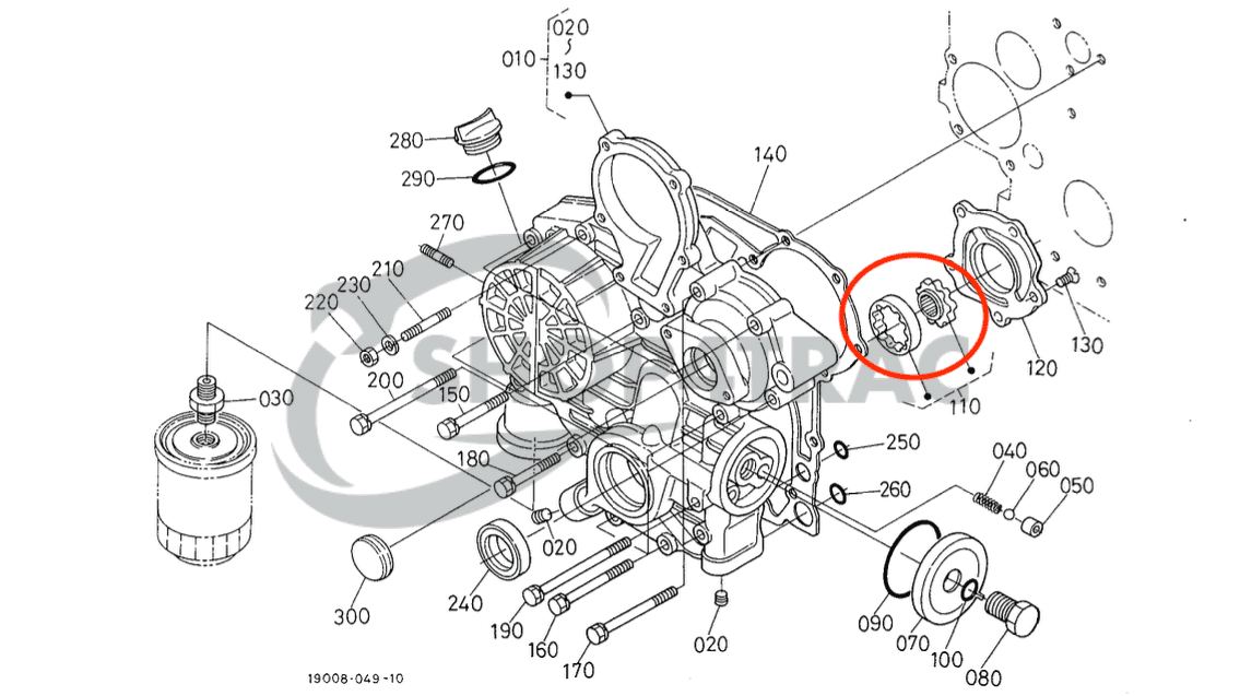 Motoroliepomp Kubota D905 | D1005 | D1105 | V1305 | V1505 | Shop4Trac