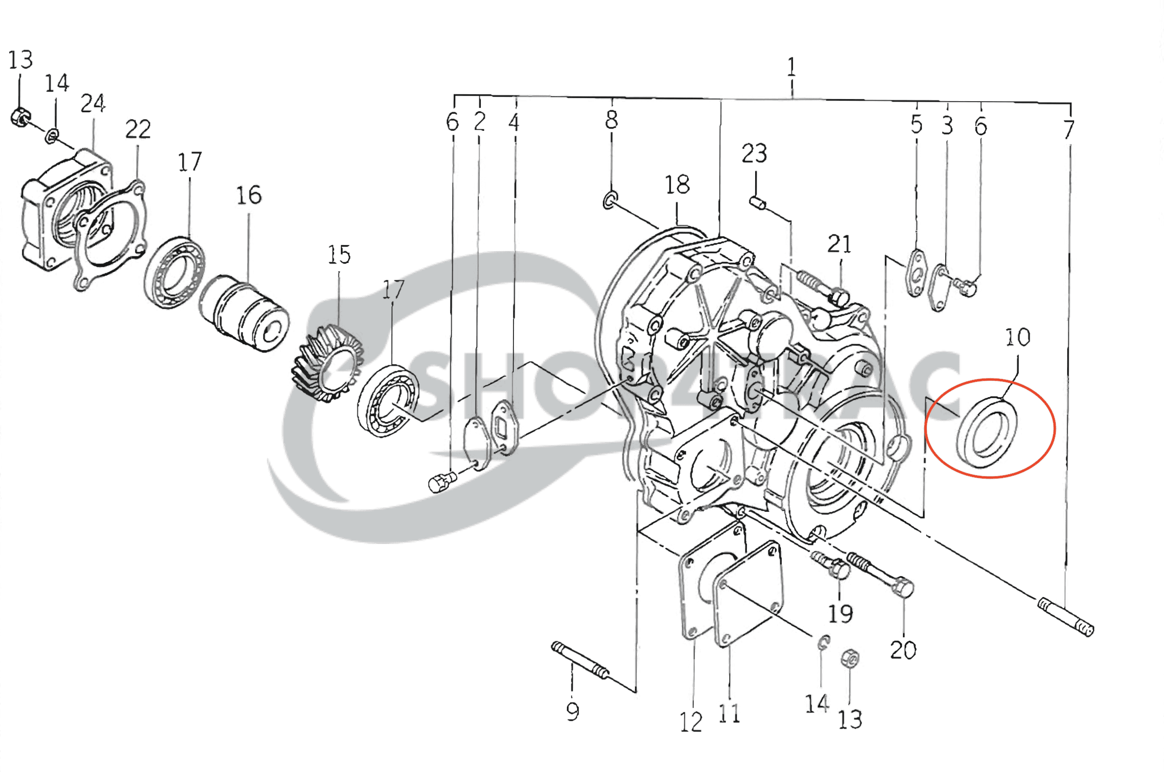 Krukaskeerring voor+achterzijde Iseki TS | TL | TA | TU | Shop4Trac