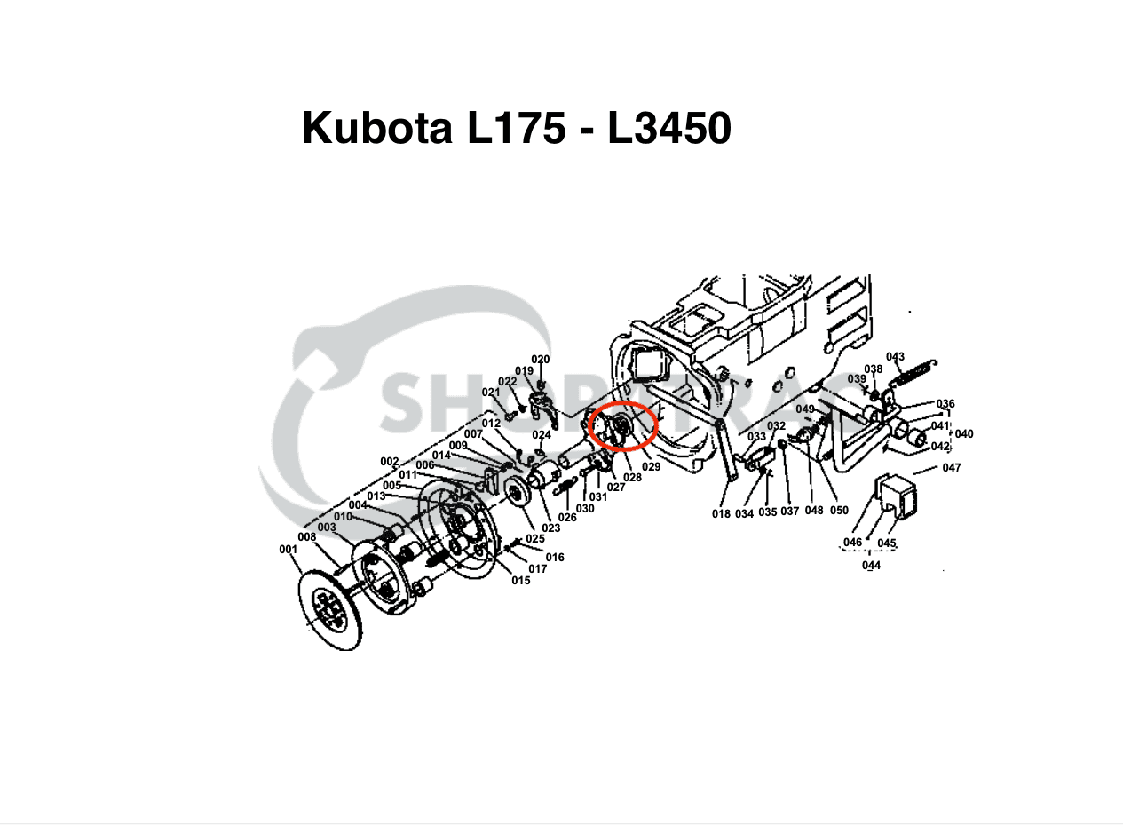 Keerring transmissie Kubota L1500 - L3450 | Kioti keerring PTO CK25 - CK30 | DK35 - DK55  | TC255210 - 3