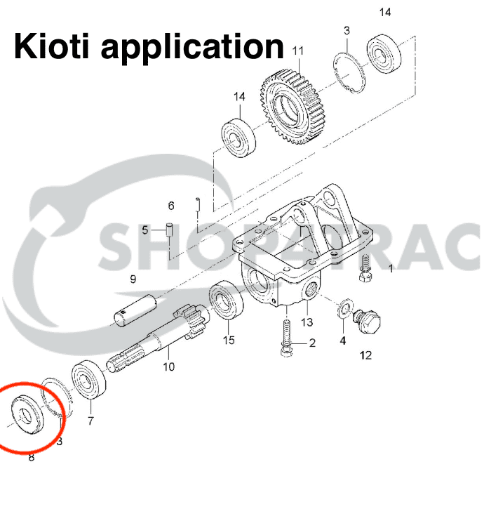 Keerring transmissie Kubota L1500 - L3450 | Kioti keerring PTO CK25 - CK30 | DK35 - DK55  | TC255210 - 4