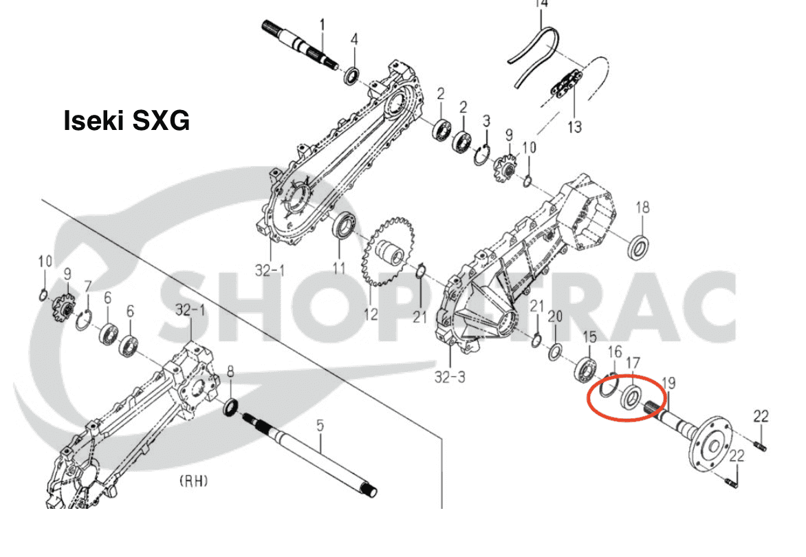 Keerring Kubota B1700 - B3030 | B7300 - B7610 | Iseki SF | Yanmar 24421-204008  | TC20408 - 3