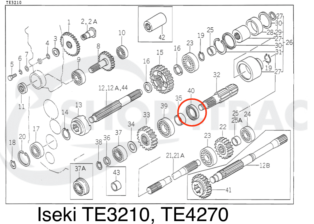 Keerring John deere Hydrostat | Iseki PTO keerring | Yanmar | TC35508 | Mitsubishi Krukas voor - 3