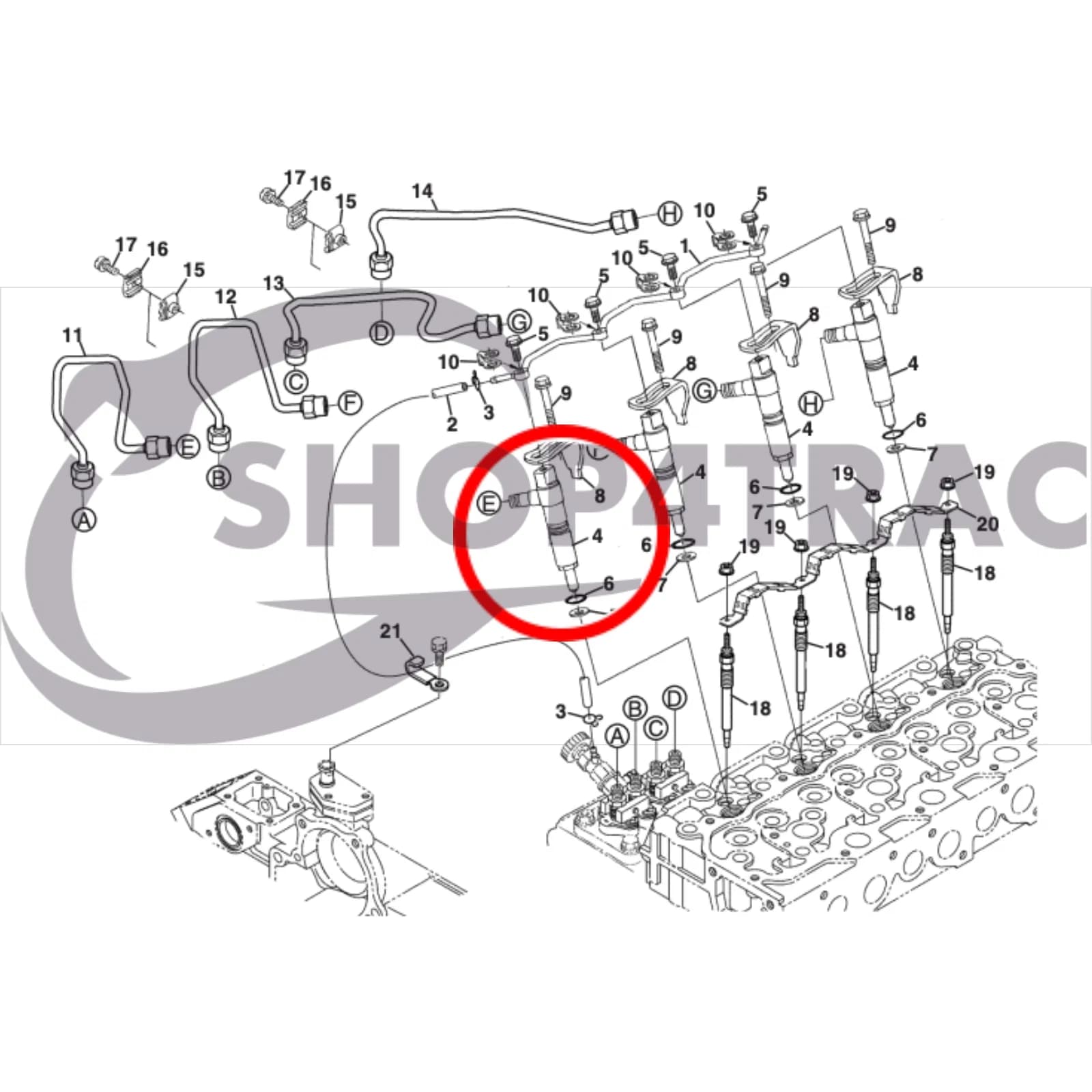 Verstuiver compleet Kubota Directe Injectie motor | D1503-DI | D1703-DI | V2203-DI | V2403-DI - 2