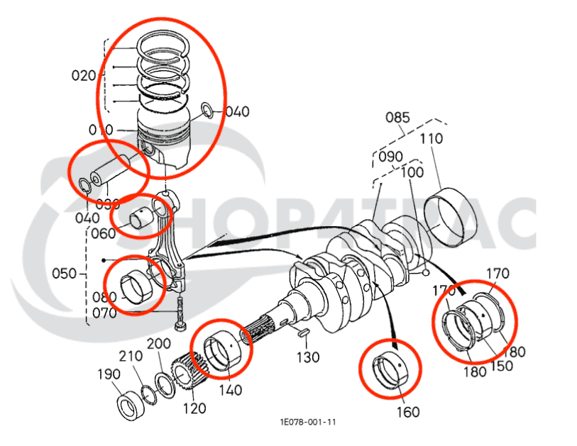 Motorrevisieset Kubota Z482 | Avant | Mariner - 2