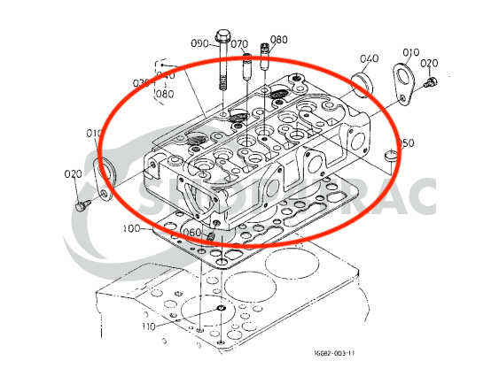 Cilinderkop Compleet Kubota D722 | D782 | Kubota B1820 | KX015 - KX016-4 - 4