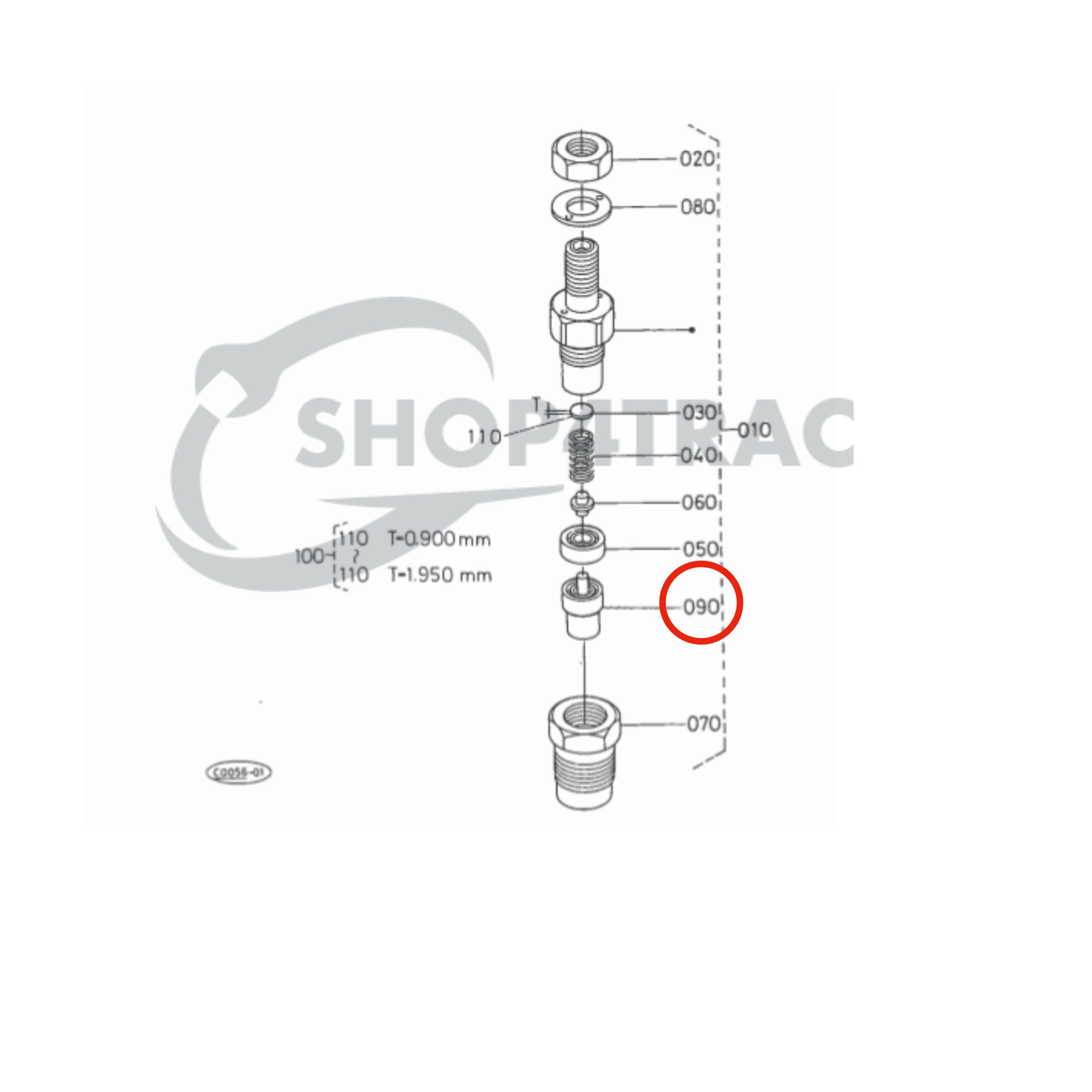 Verstuiver injector nozzle Kubota D1403 | D1463 - D1703 - V2003 - V2203 | Hinomoto | Terex | DN0PD80 | Giant | Doosan - 2