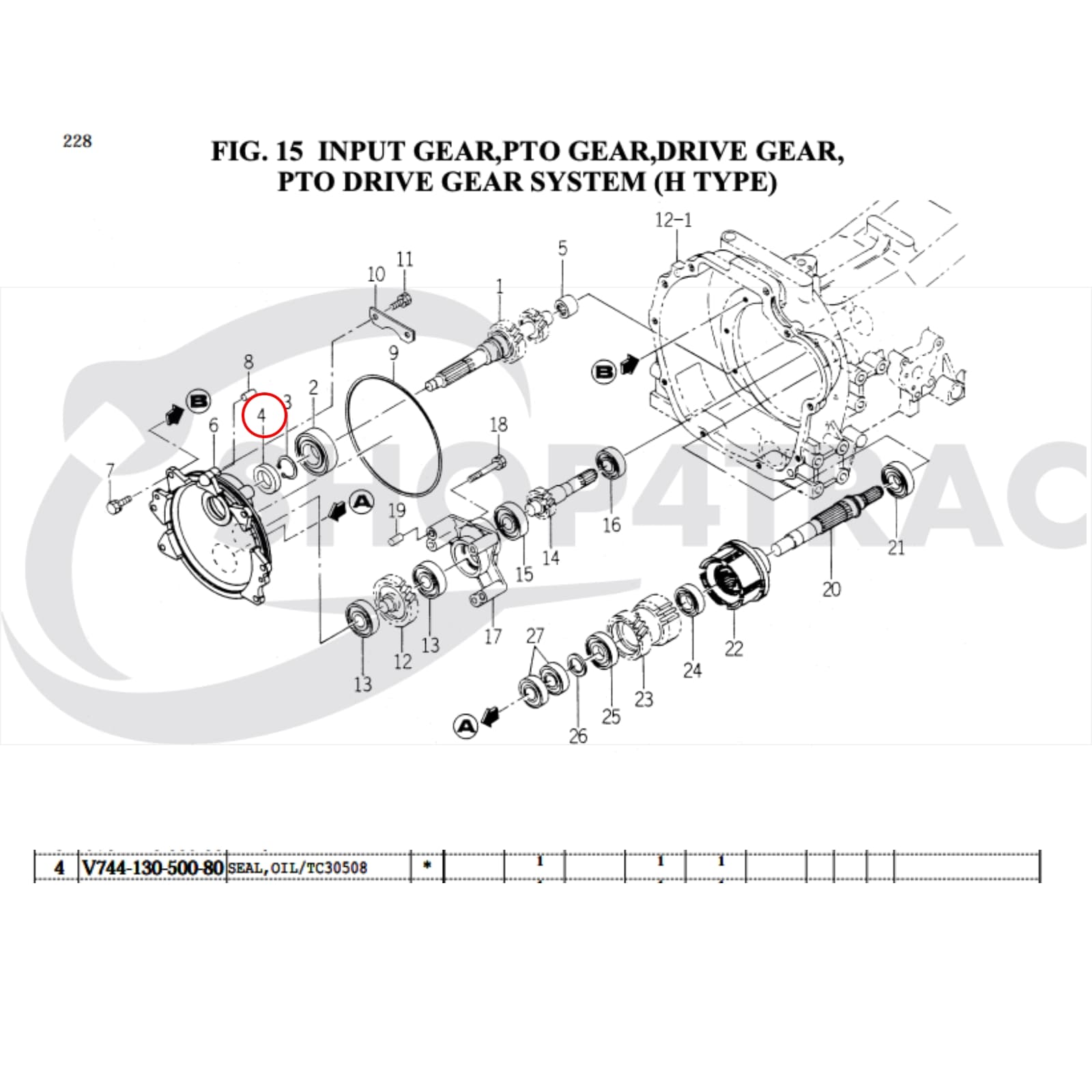 Keerring transmissie | PTO | Iseki | SF | TH - 4
