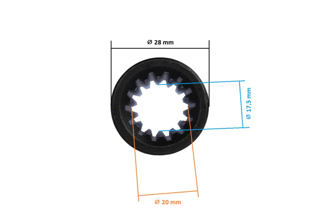 Kubota GL | GT | L1 | B1700 - B2410 Koppelstuk 4x4 as 4wd tussenstuk cardan - 3