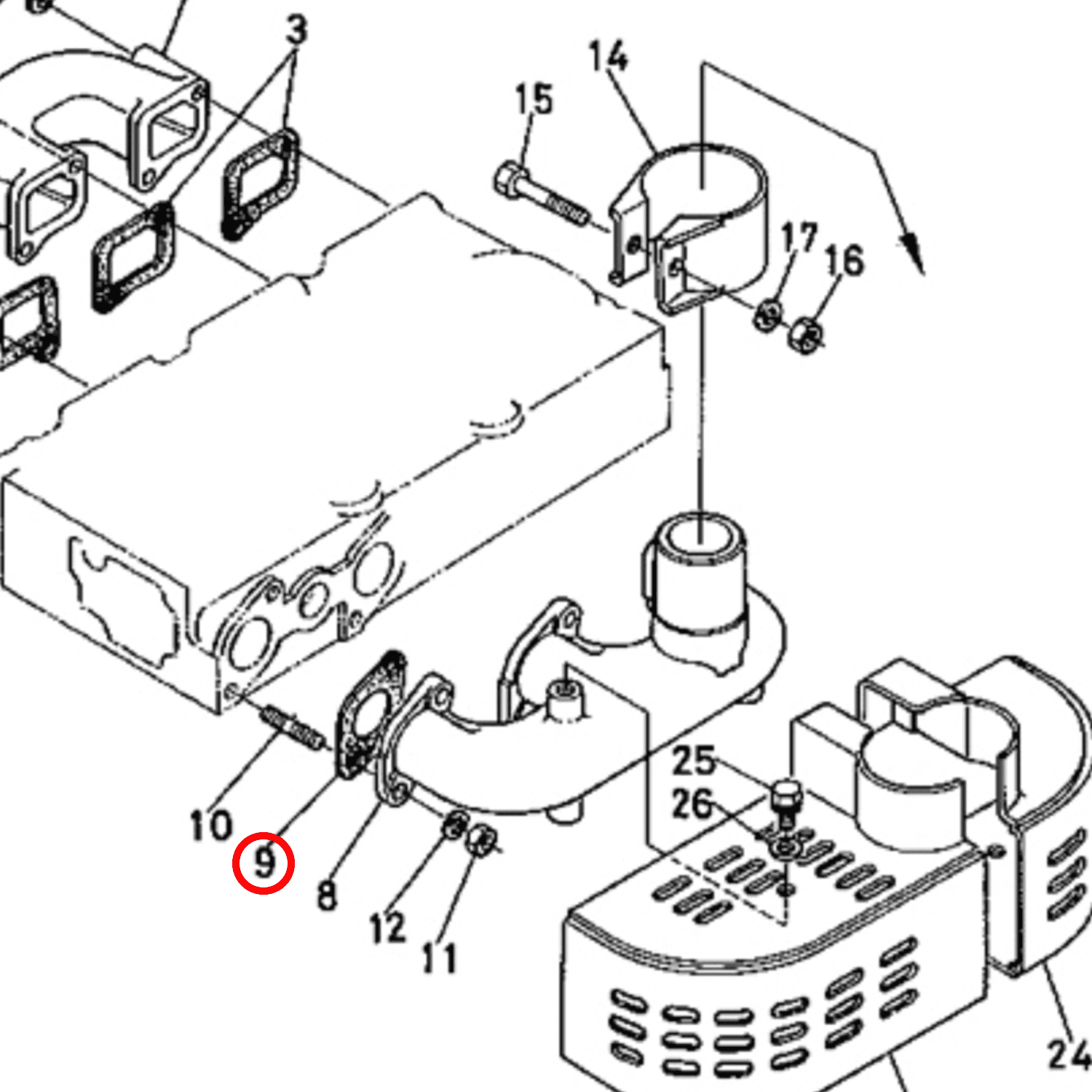 Uitlaatpakking Kubota D750 | B1200 – B7001 | Zen-noh - 2