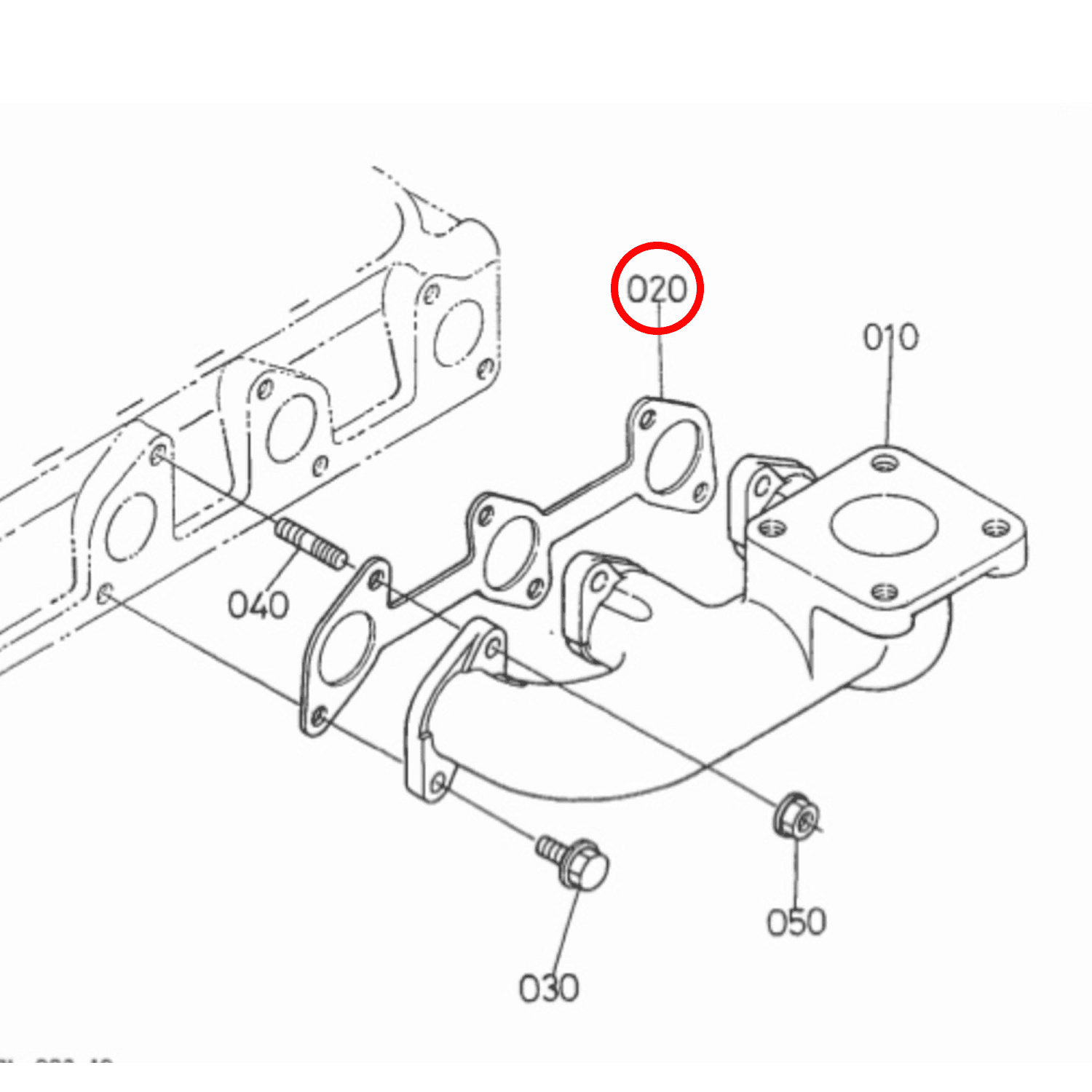 Uitlaatpakking D722 Basic Kubota motor | Bobcat | Komatsu - 2