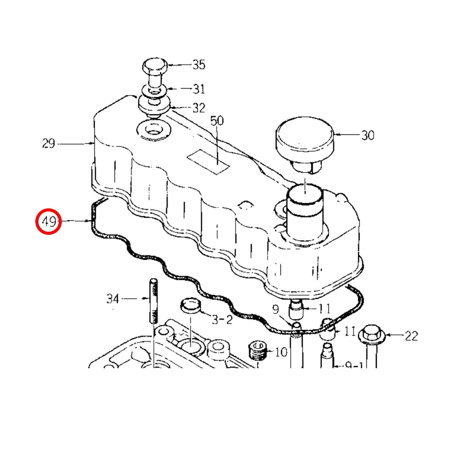 Kleppendekselpakking Iseki | O-Ring 3AD1 | E3AD1 - 2