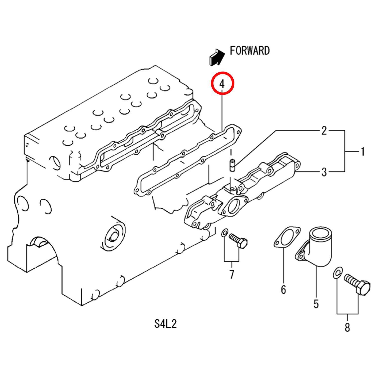 Inlaatspruitstukpakking S4L | S4L2 | Vetus | Solé | Deutz | Atlas | Peljob - 2