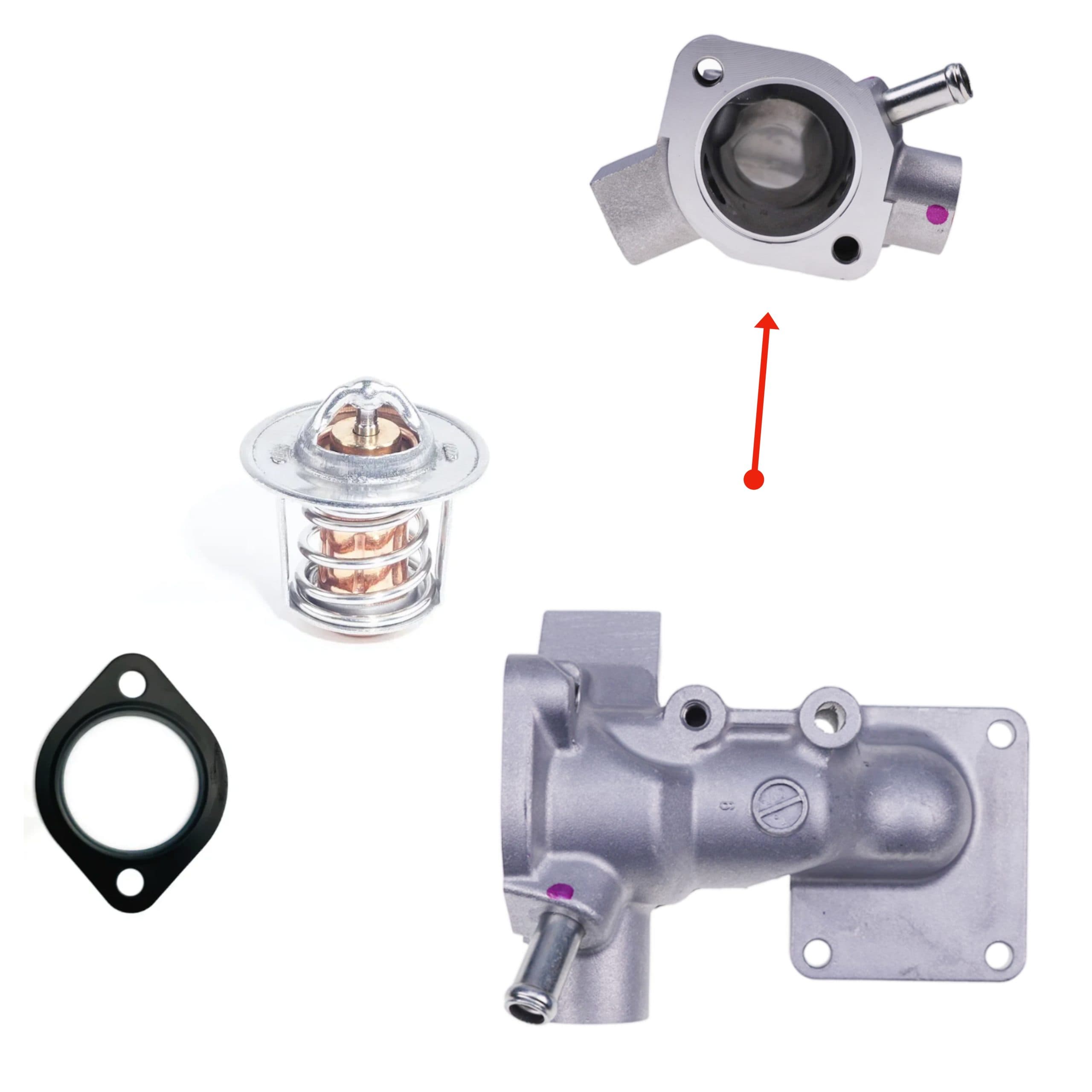Thermostaathuis + thermostaat Kubota D905 - V1505