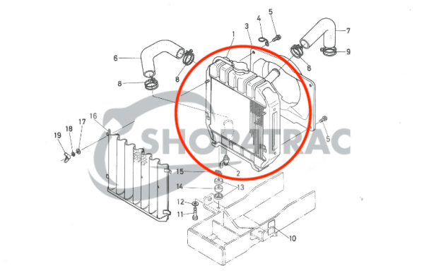 Radiateur Kubota B5000 | Zen-noh ZB5000 - Afbeelding 7