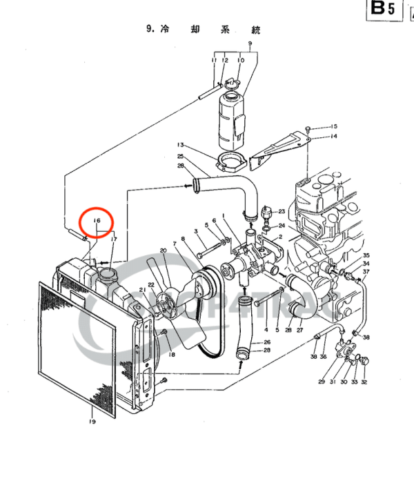 Radiateur Yanmar YM1301  - YM1510 - Afbeelding 4
