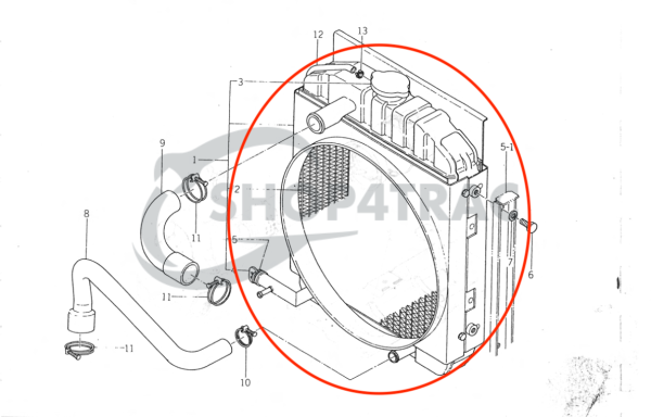 Radiateur Iseki TL1900 - TL2700 | TL1901 - TL2701 | TE4270 - Afbeelding 11
